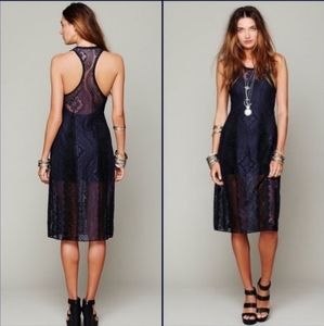 Free People Miracle Lace Racerback Midi Dress Medium